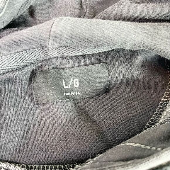 Cotton on HARAJUKU JPN TOKYO Sweatshirts Mens Large Acid Black Hooded Distressed - Picture 5 of 9